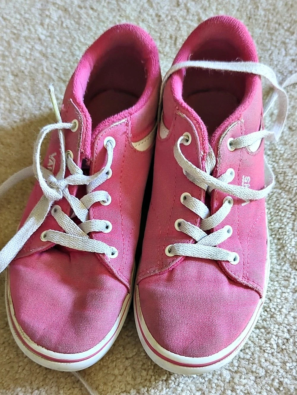 Vans Ward Pink White Youth Sneakers Size 2